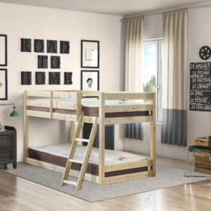 Courtland Heavy Duty Low Pine Bunk Bed