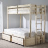 Duke Heavy Duty Triple Sleeper Storage Pine Bunk Bed