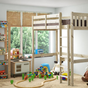 Eldon Heavy Duty High Sleeper Pine Bunk Bed