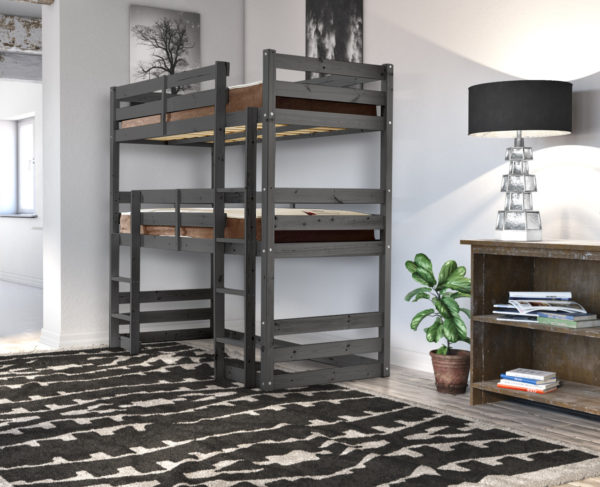 Fusion GREY pine bunk bed