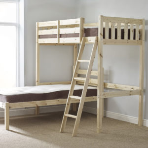 Goodwood Heavy Duty L Shaped Pine Bunk Bed