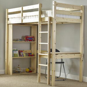 Icarus Heavy Duty High Sleeper Study Pine Bunk Bed