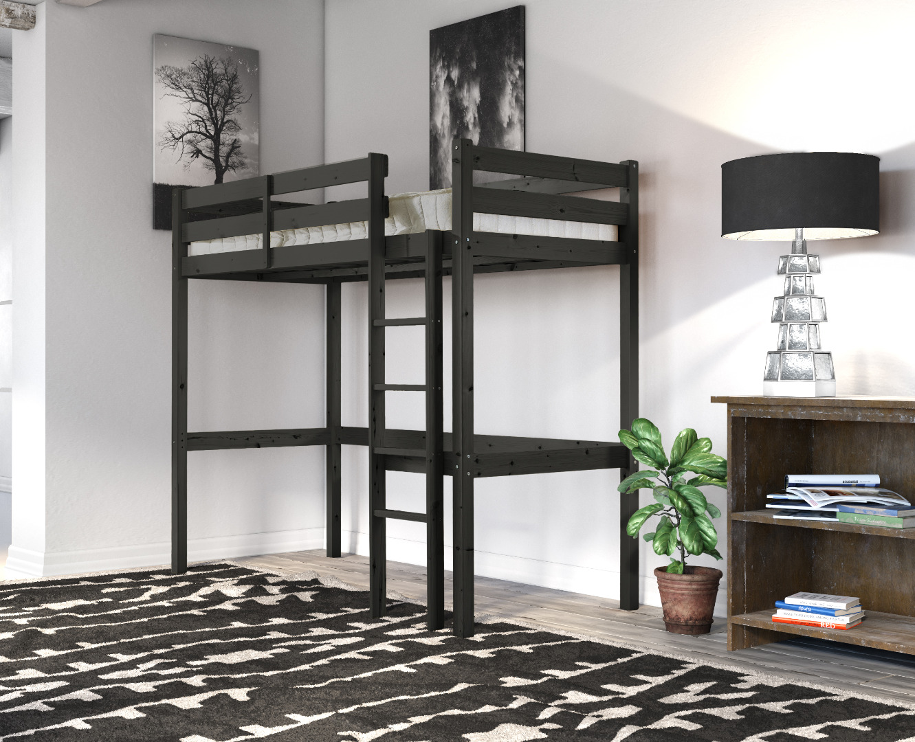 Wooden high bed deals