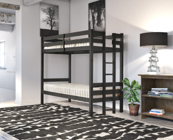 Moon BLACK pine bunk bed