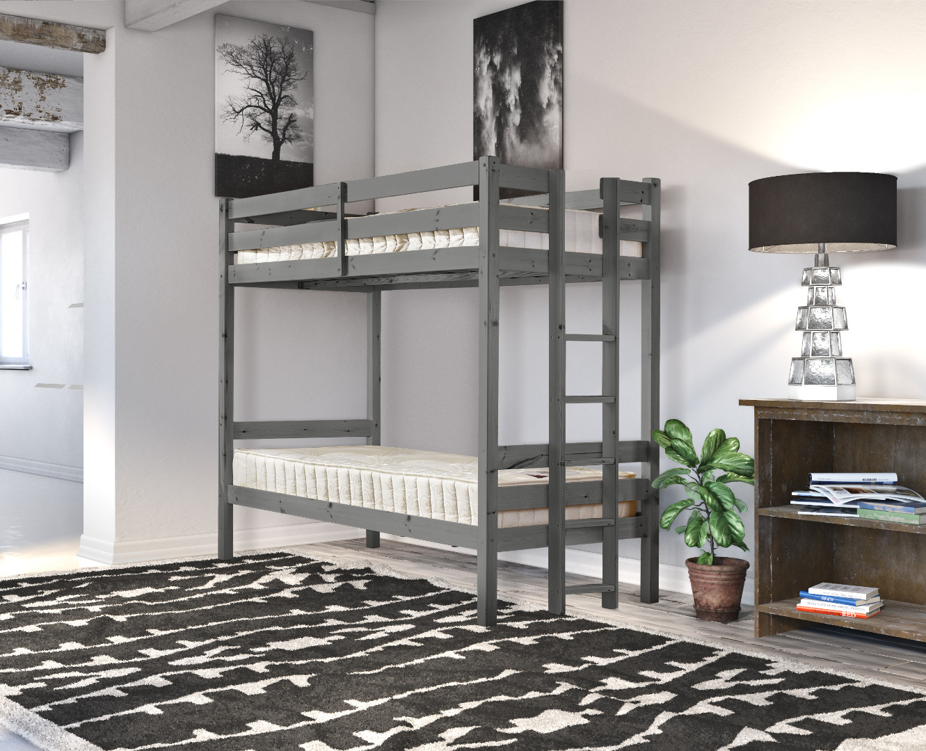 Twin over full bunk clearance bed with ladder