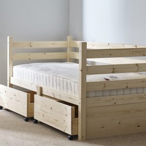Ripvan Heavy Duty Pine Day Bed Frame with Storage