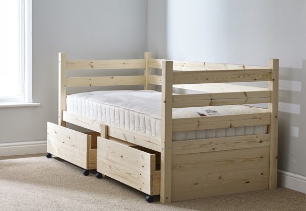 Ripvan Heavy Duty Pine Day Bed Frame with Storage