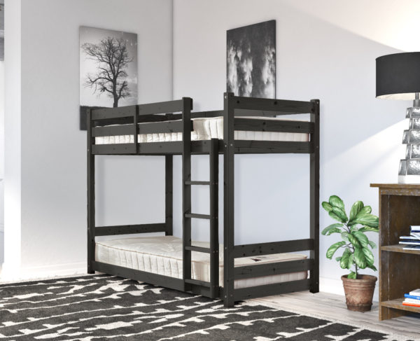 Pluto black pine bunk bed