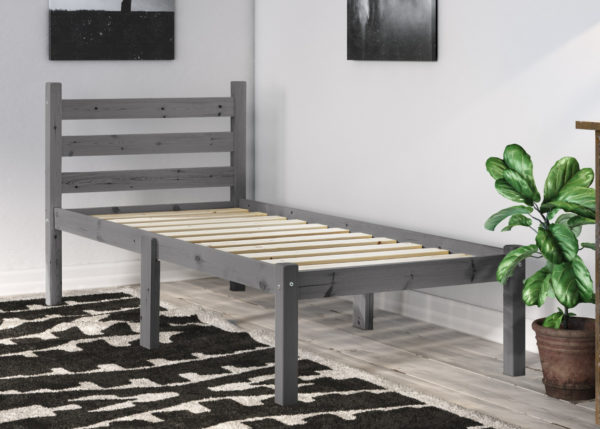 Somerset GREY single pine bed frame