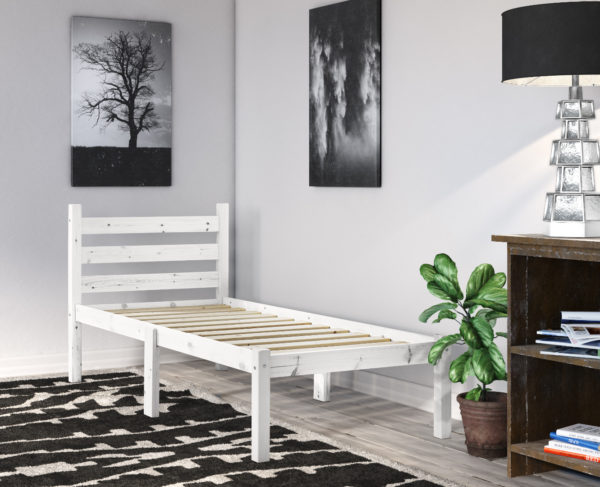 Somerset WHITE single pine bed frame