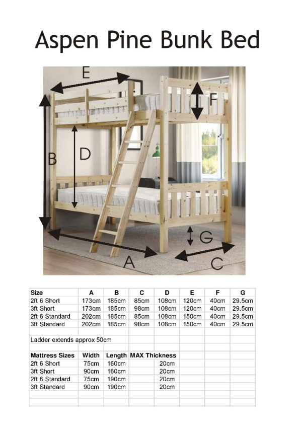 aspen bunk bed dims