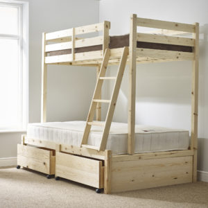 Duchess Heavy Duty Triple Sleeper Storage Pine Bunk Bed