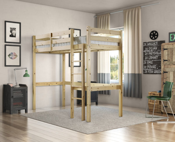 Icarus Heavy Duty High Sleeper Pine Bunk Bed