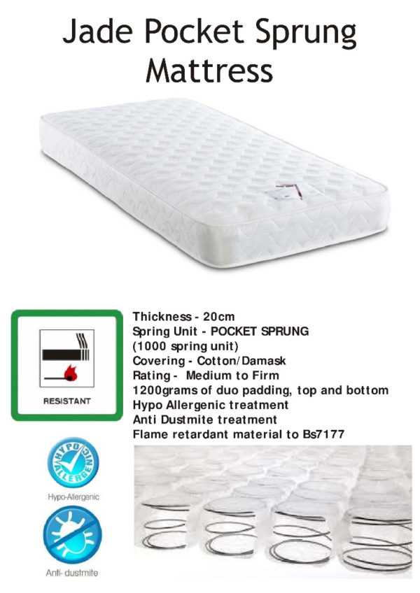 jade pocket-sprung mattress SPEC