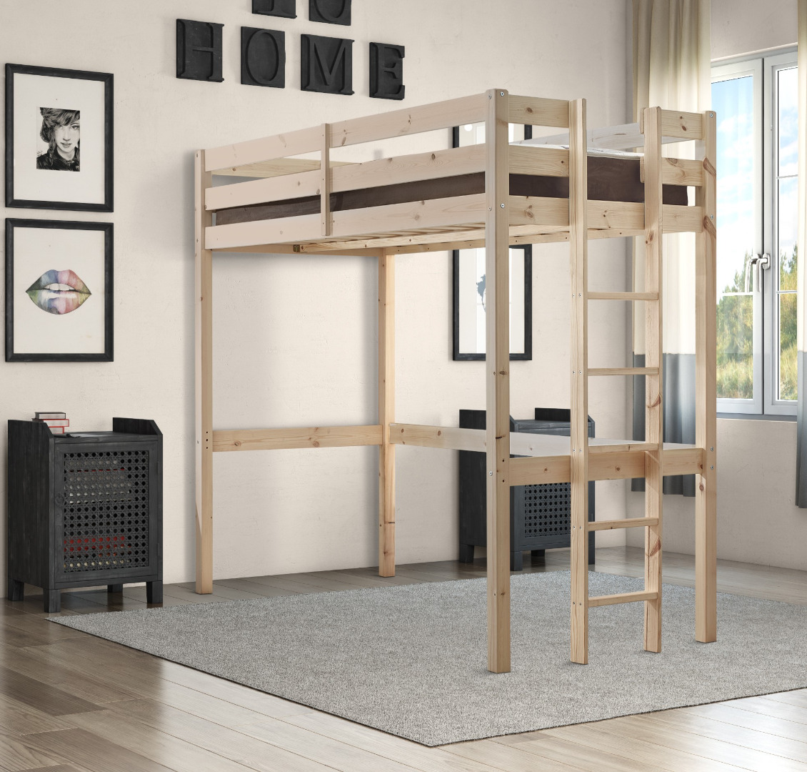 Memphis Heavy Duty High Sleeper Pine Bunk Bed