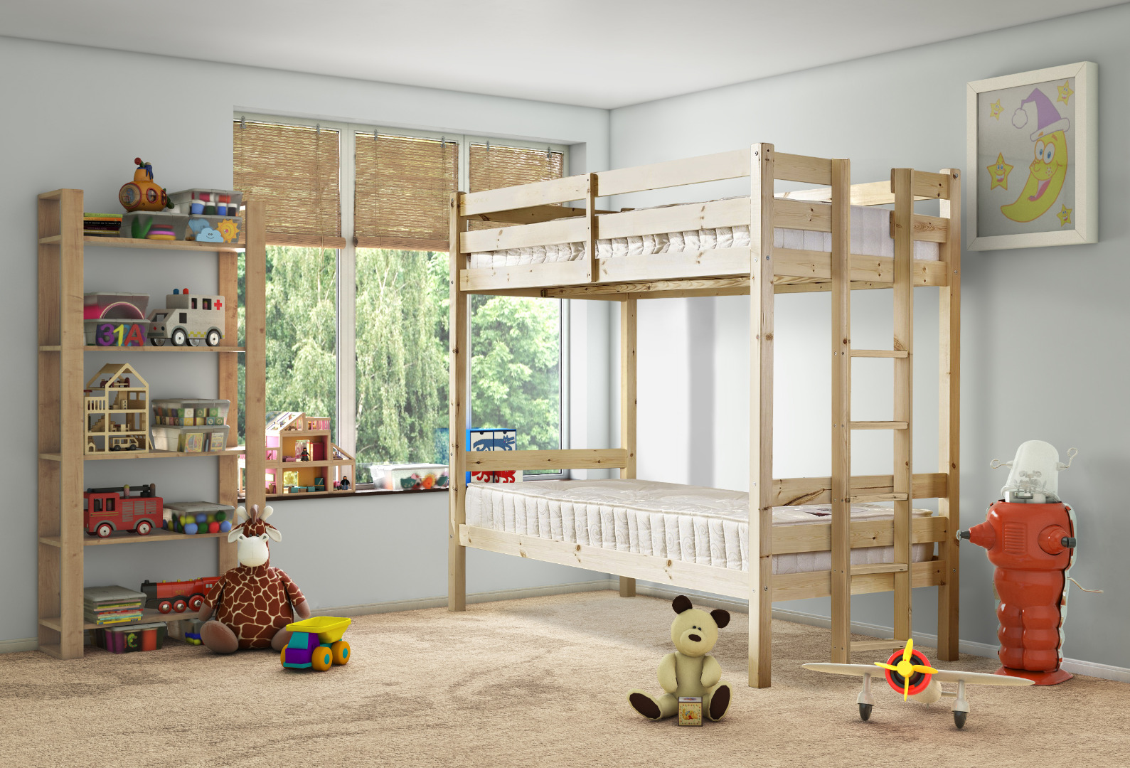 Moon Heavy Duty Pine Bunk Bed