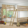 nepal double pine bunkbed with slanted ladder
