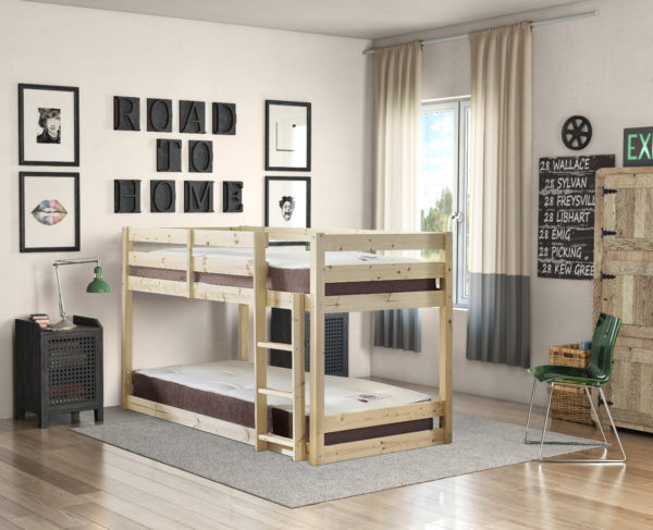 Stockton Heavy Duty Low Pine Bunk Bed