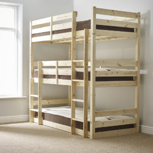 Triad Heavy Duty Triple Sleeper Pine Bunk Bed