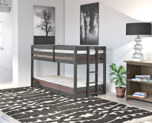 Wiltshire Heavy Duty Low Pine Bunk Bed grey