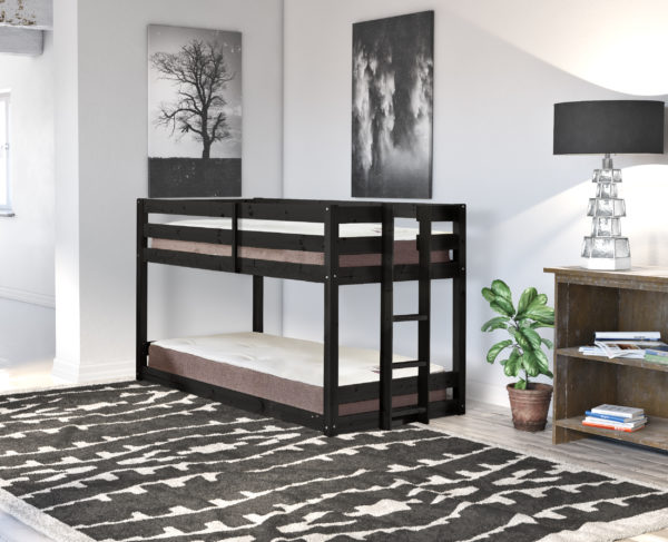 Wiltshire Heavy Duty Low Pine Bunk Bed black