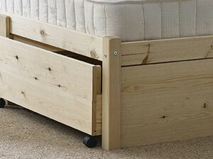 Pine Under Drawer Bed Storage with End Panel