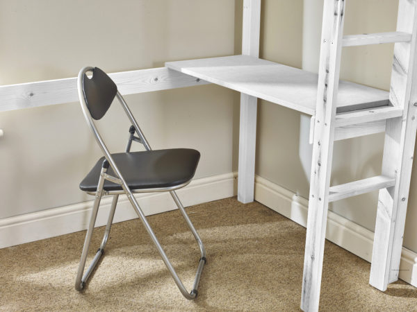 High Sleeper Chair and Desk Set WHITE
